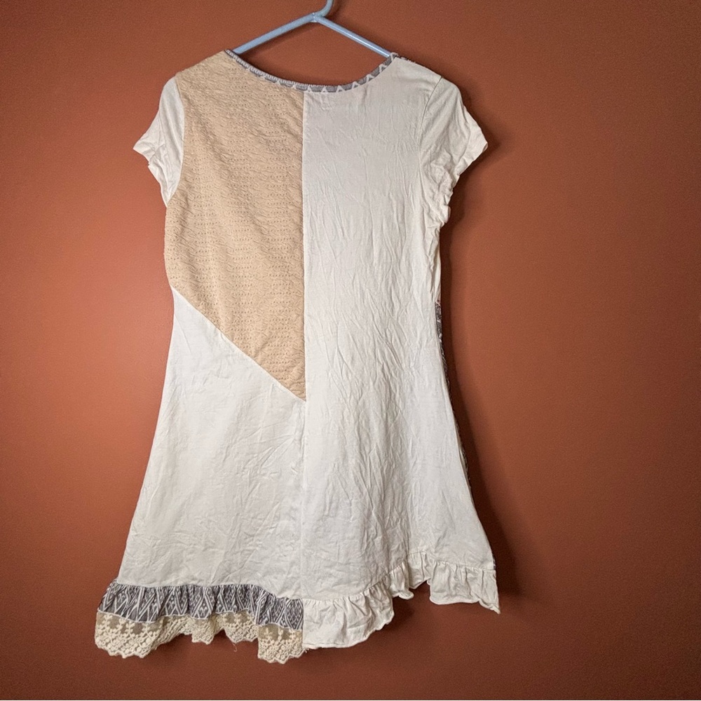 Boho Patchwork Dress With Geometric Patterns - image 6